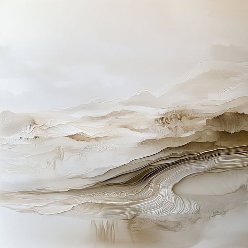 Zachte horizon – modern abstract landschap