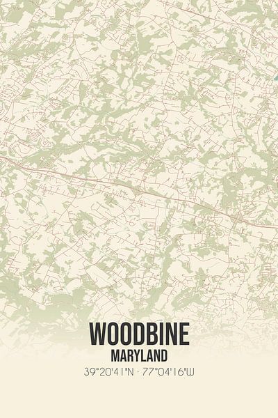Vintage map of Woodbine (Maryland), USA. by Prints of Place
