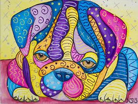 Chiot bulldog doux sur Nathalie Snoeijen-van Eck