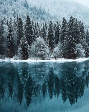 Wintermagie op het meer van fernlichtsicht
