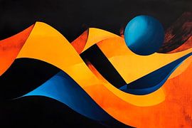 Dynamic shapes in blue and orange by Poster Art Shop