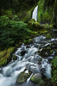 Waterval in het ongerepte natuurlandschap van Oregon in het noordwesten van de VS. van Voss Fine Art Fotografie