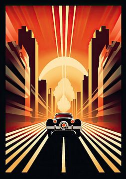 Art Deco Auto Poster van Niklas Maximilian