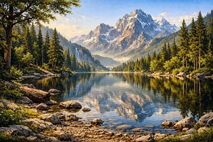 Lac de montagne tranquille