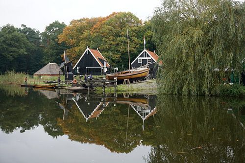 Scheepswerf in het Openluchtmuseum in Arnhem, Nederlandd