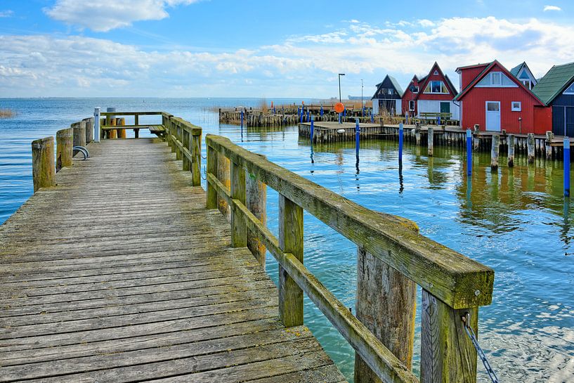 Bodden haven in Althagen - Oostzee van Gisela Scheffbuch
