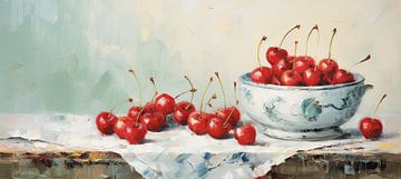 Nature morte cerises | Red Zenith Harmony sur Peinture Abstraite