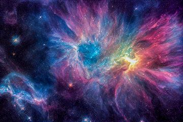 Universum met nevel en sterren Illustratie van Animaflora PicsStock