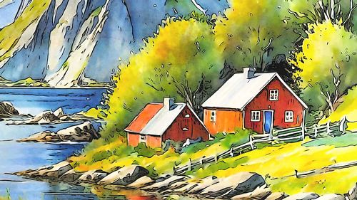 On the road in the fjords, motif 5
