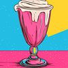 Milkshake rétro en rose et bleu sur Pixelbull Design