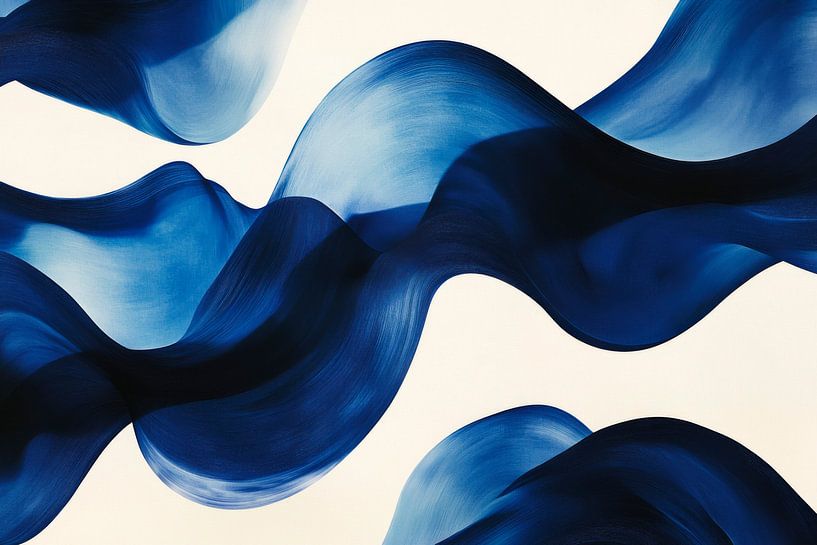 Blauw golfpatroon van Poster Art Shop