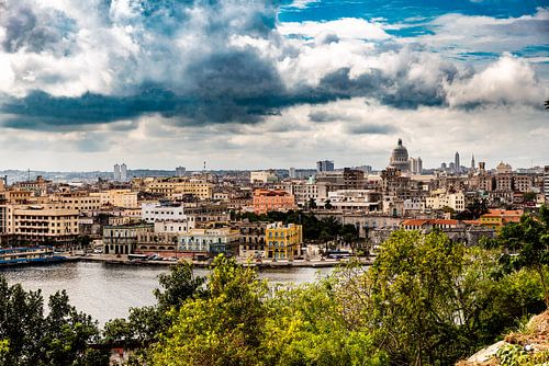Panorama old town of Havana Cuba with clouds