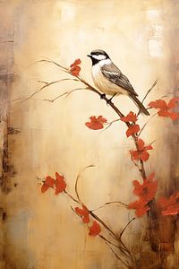 Oiseau zen sur une branche