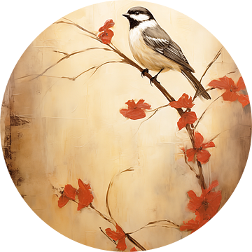 Zen Bird In A Tree van PixelMint.