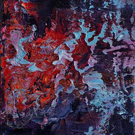 Abstraktes Ölgemälde, lila, rot und blau. von Joriali Abstrakte Kunst