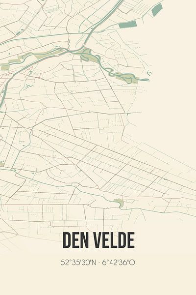 Vintage map of Den Velde (Overijssel) by Prints of Place