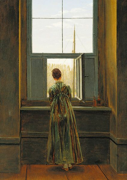 Caspar David Friedrich - Vrouw aan het raam van 1000 Schilderijen