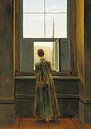 Caspar David Friedrich - Femme à la fenêtre par 1000 Schilderijen Aperçu