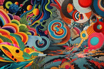 Art abstrait japonais en 3D