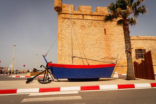 Sailing boat in the harbour of Essaouira