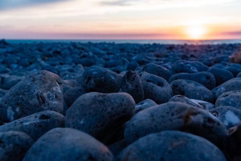 Sunset and cobbles in Normandy by Jan Van Bizar
