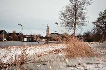 Nieuwkoopse Plassen in winter with ice by Arie Bon