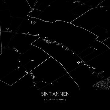 Carte en noir et blanc de Sint Annen, Groningen. sur Rezona