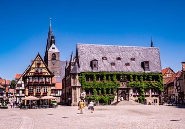 Blick auf das Rathaus von Quedlinburg im Harz von Animaflora PicsStock