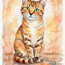 Orange getigerte Katze von Jutta Maria Pusl