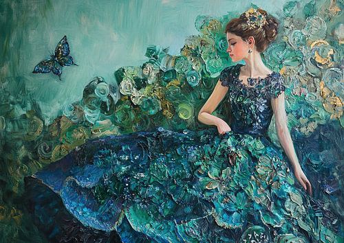 Dame mit Schmetterling