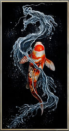 Koi Fish transforming into Water Dragon Art by Erik Iskandar