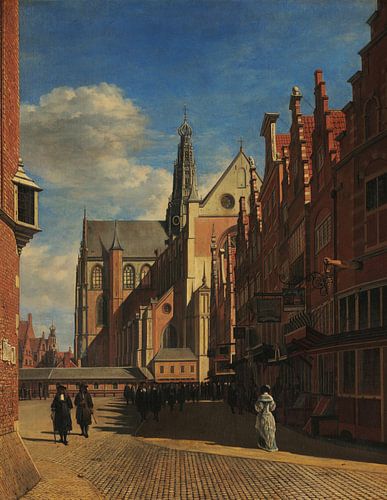 Het marktplein en de Grote Kerk van Saint-Bavo in Haarlem, Gerrit Adriaensz Berckheyde.