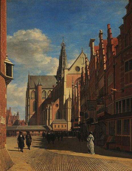 Der Marktplatz und die Grote Kerk von Saint-Bavo in Haarlem, Gerrit Adriaensz Berckheyde von Meisterhafte Meister