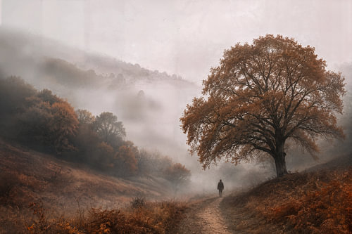 Autumn in the Mist – A Dreamy Landscape