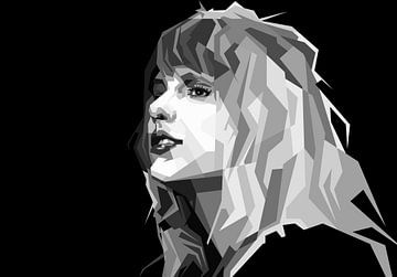 Taylor Swift Schwarz Illustration Landschaft von Artkreator