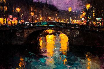 Enchanted bridge at night by Art & Soul Creations