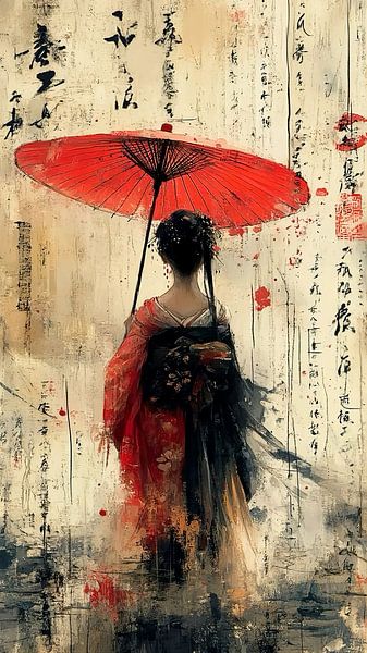Whispers Beneath the Crimson Umbrella by Indah Widyaningrum