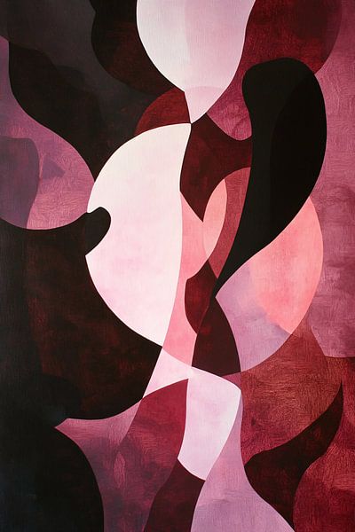 Abstract shapes in shades of red by Imperial Art House