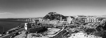 Alicante - Spanje (Panorama in zwart-wit) van Frank Herrmann