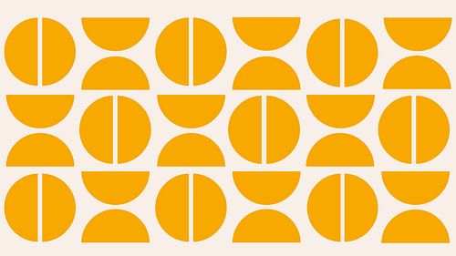 Abstracte Bauhaus-geometrie in geel van Mad Dog Art