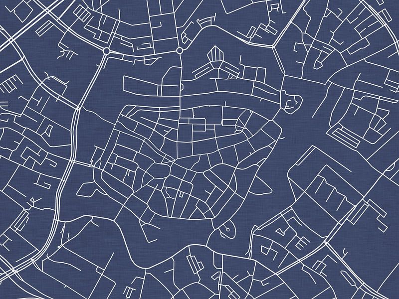 Map of Zwolle Centrum in Royal Blue by De Kaartenwinkel
