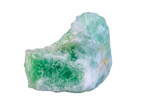 Groene anventurijnkwarts op witte achtergrond