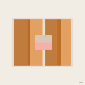 Abstract Ochre Pink Square