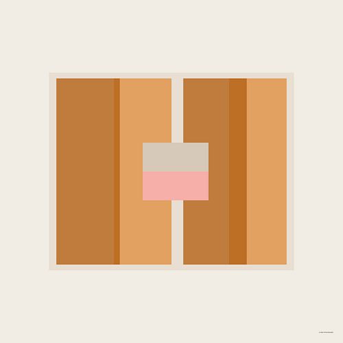 Abstract Ochre Pink Square