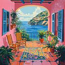 Matisse inspired Mediterranean Sea View Sea Fauvism by Niklas Maximilian thumbnail