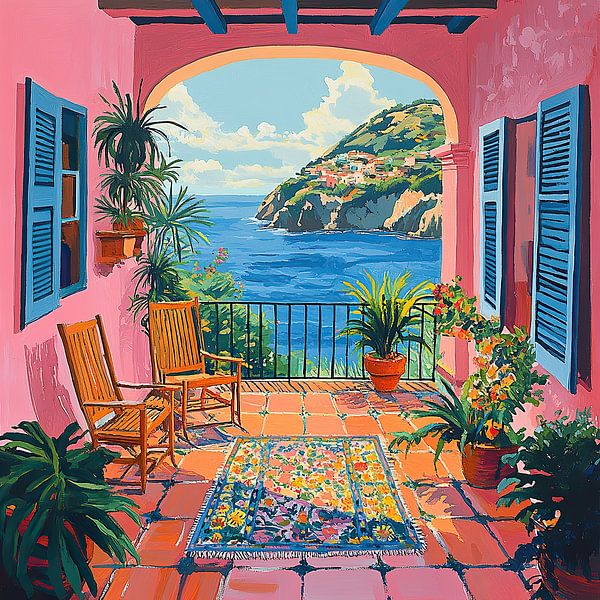 Matisse inspired Mediterranean Sea View Sea Fauvism by Niklas Maximilian