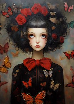 Floral butterfly girl by haroulita