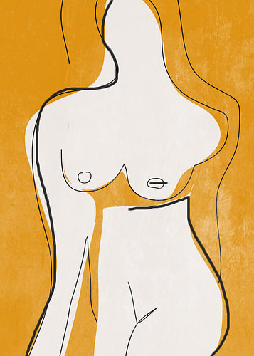Dessin au trait abstrait représentant un nu