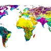 World map in Tropical colors by WorldMapShop