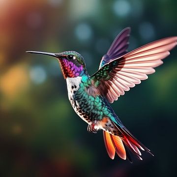 Hummingbird in flight by TheXclusive Art
